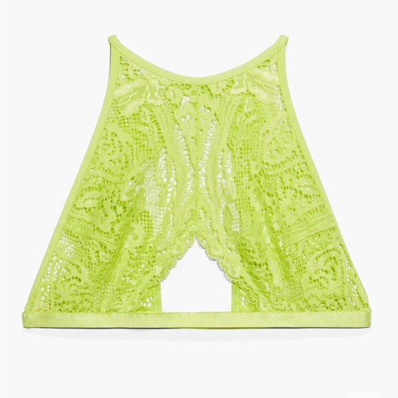 Savage X Fenty Twisted Lime Green Alien Animal Bralette & Brazilian Panty Set - Picture 9 of 16